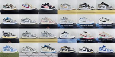 Collection 190Customized Shoes  Air  1Customized floral themed design, fe