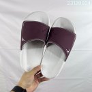 eighty Break Slide slippers, simple black and white color scheme, synthetic leathe_418