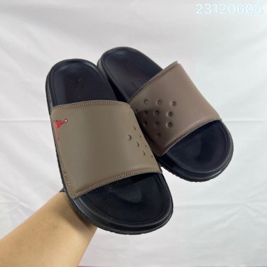 eighty Break Slide slippers, simple black and white color scheme, synthetic leathe_426