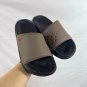 eighty Break Slide slippers, simple black and white color scheme, synthetic leathe_426