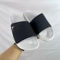 eighty Break Slide slippers, simple black and white color scheme, synthetic leathe_428