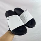 eighty Break Slide slippers, simple black and white color scheme, synthetic leathe_430