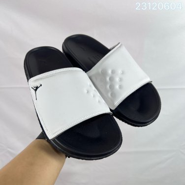 eighty Break Slide slippers, simple black and white color scheme, synthetic leathe_430