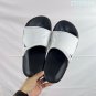 eighty Break Slide slippers, simple black and white color scheme, synthetic leathe_430