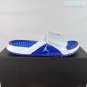 ninety-five Hydro 12 slippers, made of white synthetic leather and gold Flyman log_3893
