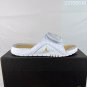 ninety-five Hydro 12 slippers, made of white synthetic leather and gold Flyman log_3899