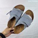 one hundred and fiveBirkenstock black double strap sandals, made in Germany, with a sued_4633