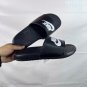 sixty Benassi black slippers, classic minimalist design, synthetic leather upper+whi