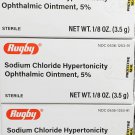 Rugby Sodium Chloride Ophthalmic Ointment 5%, 3.5 gm (Compare to Muro 128) -3 Pack