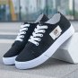 Casual Low-Top Lace-Up Shoes, Comfortable Flat Rubber Sole, Lightweight Fabric Upper Sneakers