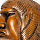 Vintage Hand Carved Wooden Relief Profile Face Wall Plaque Native American Art