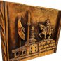 Hand Carved Wood Folk Art Tirana Albania King Horse Castle Picture 15"x12" Signe