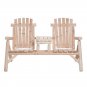 Adirondack Patio 2 Chair Lounger with Center Coffee Table Natural