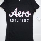 J860 New Womens T-shirt AEROPOSTALE Size M Black