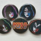 Lot of 5 1.25" Pinback Buttons Badges rock group KISS (Approx. 32mm)