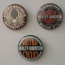 Lot of 3 1.25" Pinback Badge Button Harley Davidson Motorcycles 1.25 in (Approx. 32mm)
