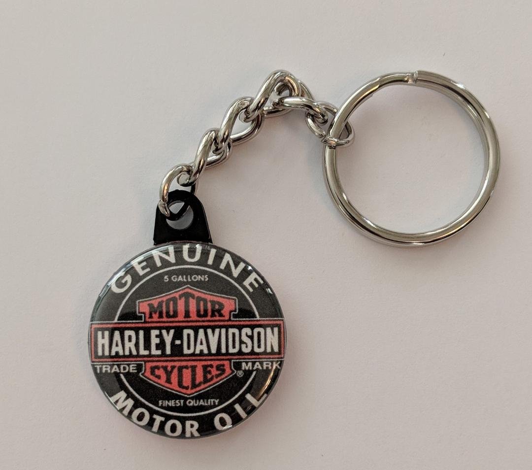 Keychain with 1.25" Harley Davidson Button