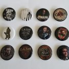 Lot of 12 1.25" Pinback Buttons Johnny Cash