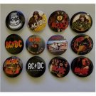 Lot of 12 1.25" Pinback Buttons ACDC