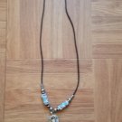 NL16015 20" Necklace - Tiny Gator & Multicolored Claster Flowers Beads w/Alligator Tooth