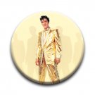1.25" Pinback Button Badge Elvis Presley Gold 1 1/4" Rd. Button #93205