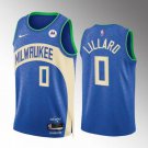 &  Bucks #0 Damian Lillard City Basketball  Blue 2024
