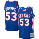 76ers #53 Darryl Dawkins Mitchell Ness  Blue