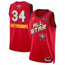 2025 All-Star #34 Giannis Antetokounmpo Red Stitched Basketball