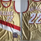 Blazers 22# Clyde Drexler AU Basketball  Gold Mercerization Retro