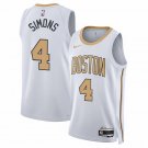 Boston Celtics #4 Anfernee Simons City Edition Basketball  White Gold 2025-26