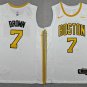 Boston Celtics #7 Jaylen Brown City Edition  White Gold 2025-26