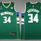 Bucks #34 Giannis Antetokounmpo 75th Anniversary  Green