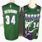 Bucks #34 Giannis Antetokounmpo Green Throwback