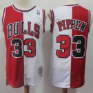 Bulls #33 Scottie Pippen Home & Away Split  Red-White