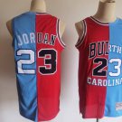 Bulls & North Carolina #23 Michael Jordan Split  Red-Blue Spliced