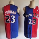 Bulls & Wizards #23 Michael Jordan Split  Red-Blue Spliced