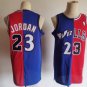 Bulls & Wizards #23 Michael Jordan Split  Red-Blue Spliced