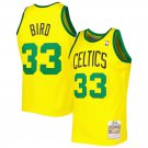 Celtics #33 Larry Bird Mitchell & Ness  Yellow Gold