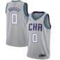 Charlotte Hornets #0 Miles Bridges city  grey