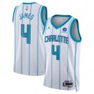 Charlotte Hornets #4 Sion James White 2025 Association Edition Stitched Basketball