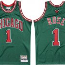 Chicago Bulls #1 Derrick Rose Green Basketball  Throwback