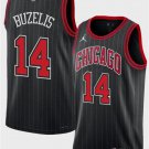 Chicago Bulls #14 Matas Buzelis Black 2024 Draft Statement Edition Stitched