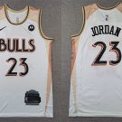 Chicago Bulls #23 Michael Jordan White 202 25 City Edition Stitched Basketball