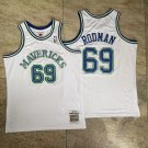 Dallas Mavericks #69 Dennis Rodman Mitchell & Ness  White