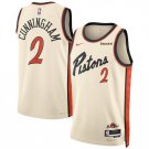 Detroit Pistons #2 Cade Cunningham Cream 2024 25 City Edition Stitched Basketball
