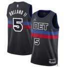 Detroit Pistons #5 Ron Holland II Black 2024 Draft Statement Edition Stitched