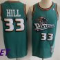 Detroit Pistons #33 Grant Hill Ness Basketball  Green