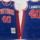 Detroit Pistons #40 Bill Laimbeer Blue 1988-89 Stitched