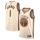 Golden State Warriors #1 Jonathan Kuminga City Edition Stitched  Tan