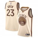 Golden State Warriors #23 Draymond Green City Edition Stitched  Tan